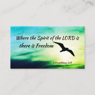 2 Corinthians 3:17 Freedom Bible Verse Business Card