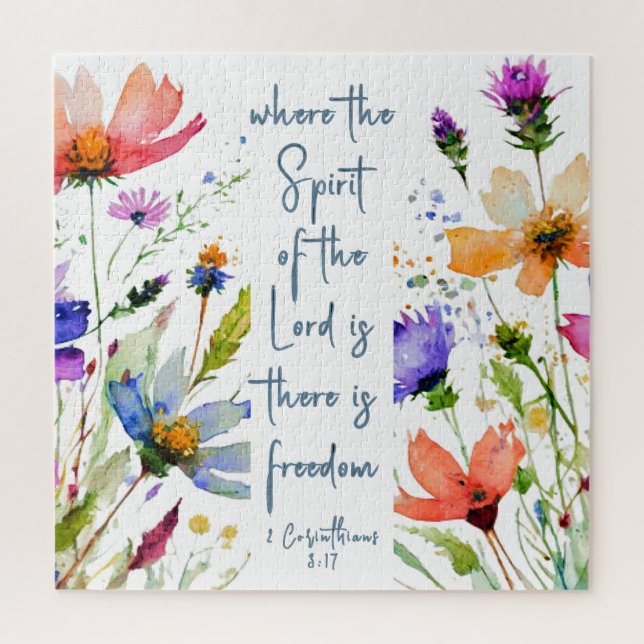 2 Corinthians 3:17 Freedom Bible Verse Jigsaw Puzzle (Vertical)