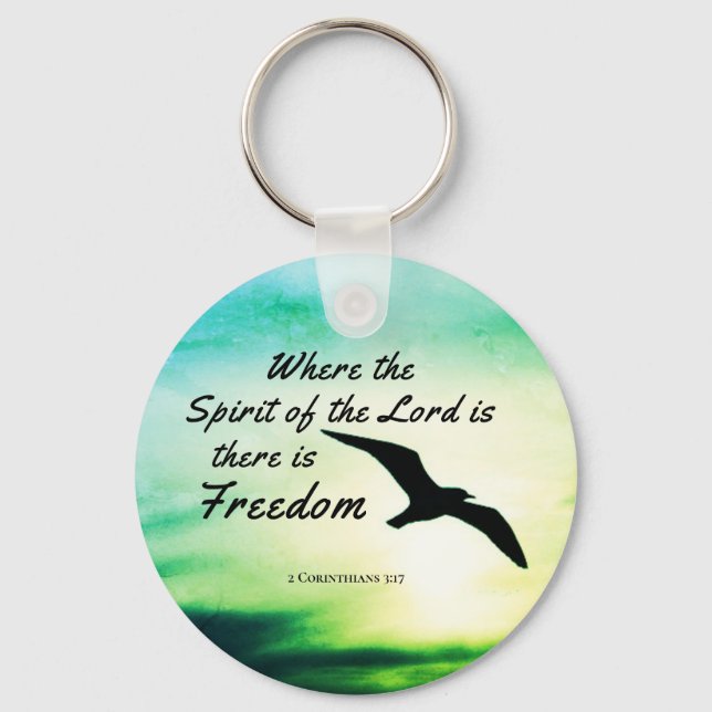 2 Corinthians 3:17 Freedom Bible Verse Key Ring (Front)