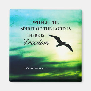 2 Corinthians 3:17 Freedom Bible Verse  Magnet