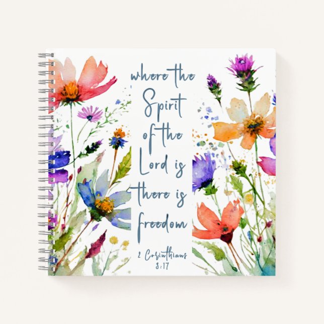 2 Corinthians 3:17 Freedom Bible Verse Notebook (Front)