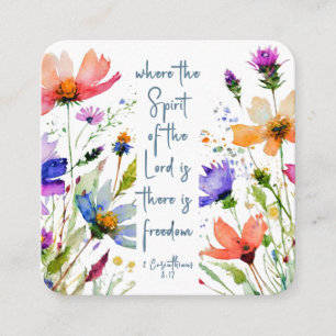 2 Corinthians 3:17 Freedom Bible Verse Square Business Card