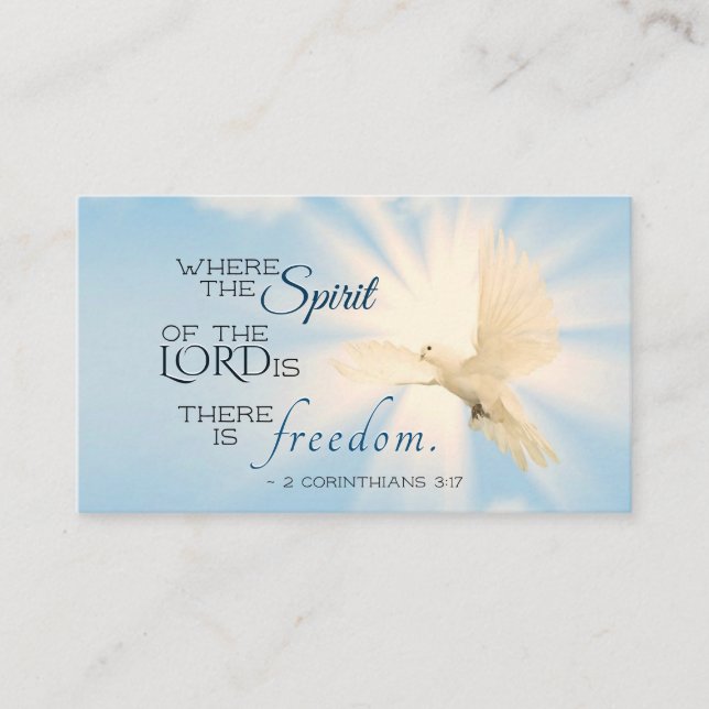 2 Corinthians 3:17 ...there is Freedom Bible Verse Business Card (Front)