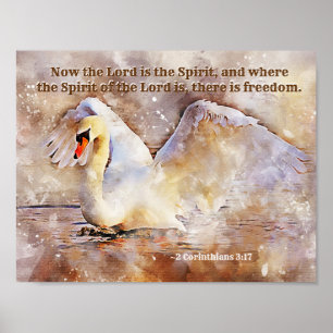 2 Corinthians 3:17 ...there is freedom Bible Verse Poster