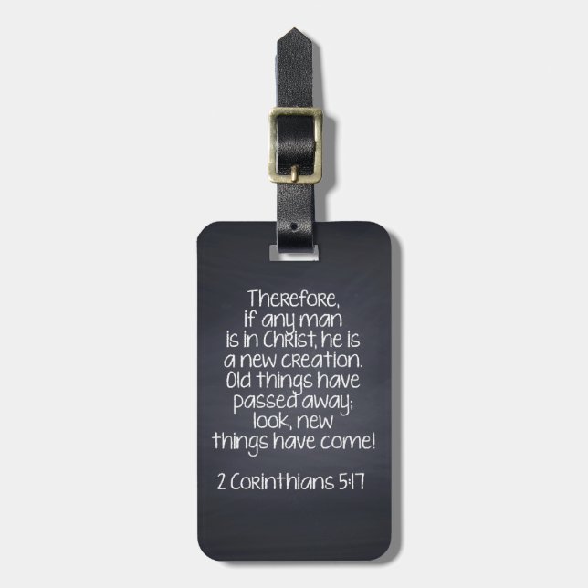 2 Corinthians 5:17 Bible Verse Luggage Tag (Front Vertical)