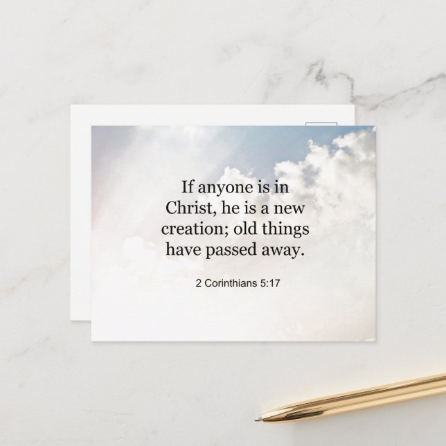 2 Corinthians 5:17, Bible verse, Postcard (Front/Back In Situ)