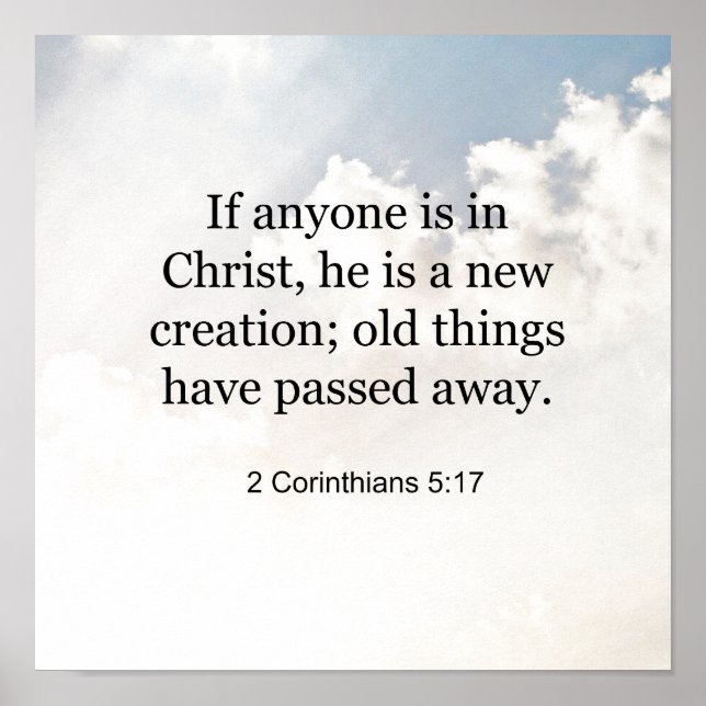 2 Corinthians 5:17, Bible verse, Poster (Front)