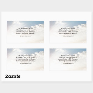 2 Corinthians 5:17, Bible verse, Rectangular Sticker