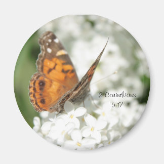 2 Corinthians 5:17 Butterfly Lilac Magnet