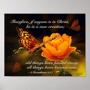 2 Corinthians 5:17 If anyone is in Christ, Bible Poster