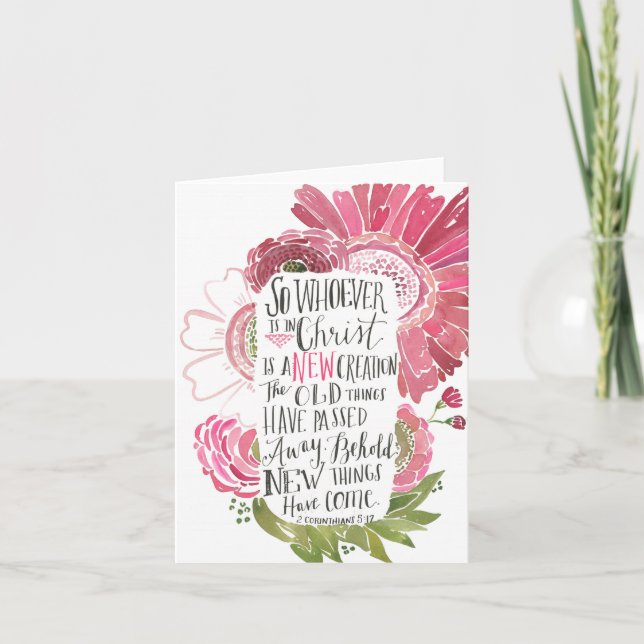 2 Corinthians 5:17 Scripture Verse NoteCard (Front)