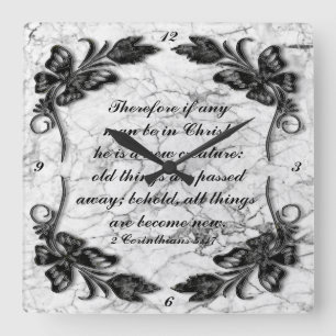 2 Corinthians 5:17 Square  Wall Clock