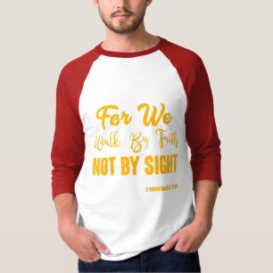 2 Corinthians 5:7 Bible Verse KJV Quote Men's 3/4 T-Shirt