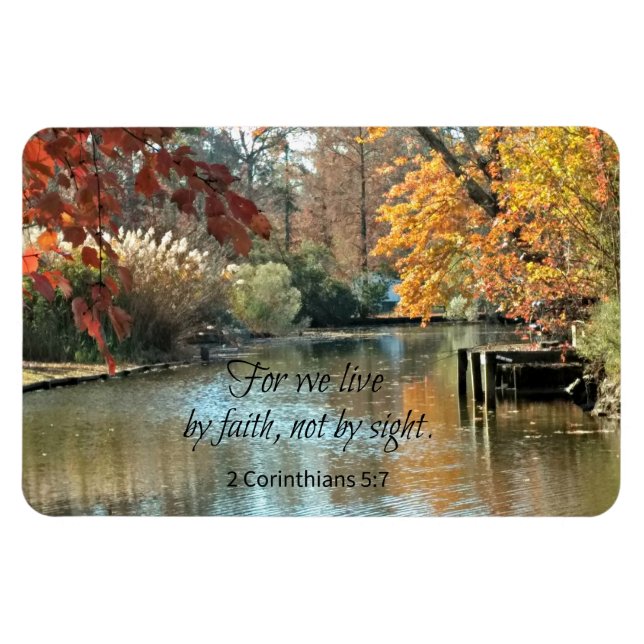 2 Corinthians 5:7 For we live by faith Magnet (Horizontal)