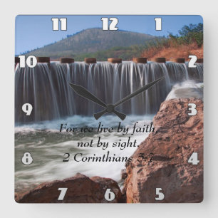 2 Corinthians 5:7 Stepping Stones  Square Wall Clock