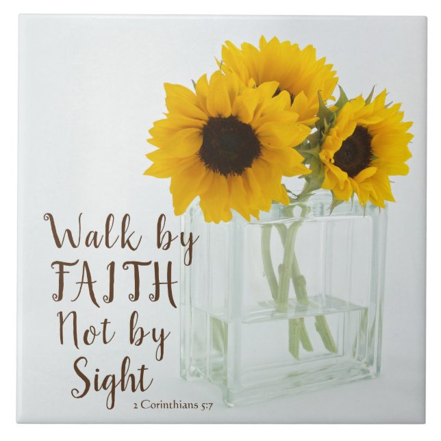2 Corinthians 5:7 Walk by Faith not by Sight Tile (Front)
