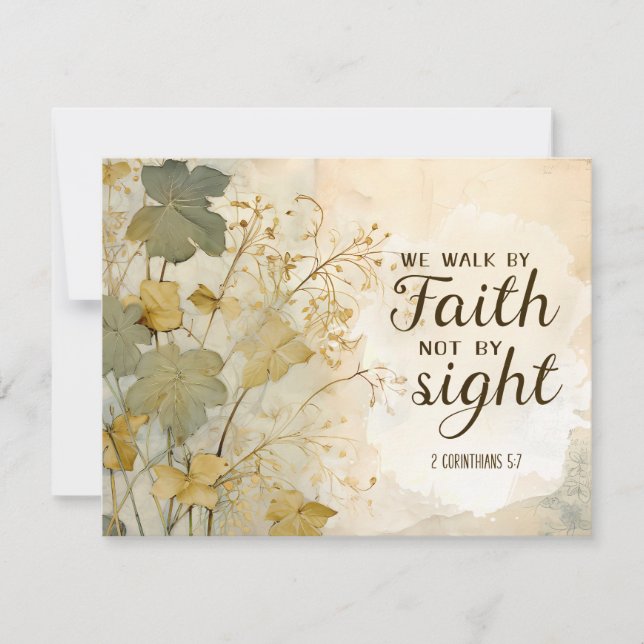 2 Corinthians 5:7 We Walk by Faith Bible Flat Card (Front)