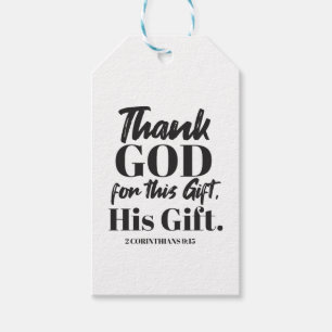 2 Corinthians 9:15 bible verse design II Gift Tags