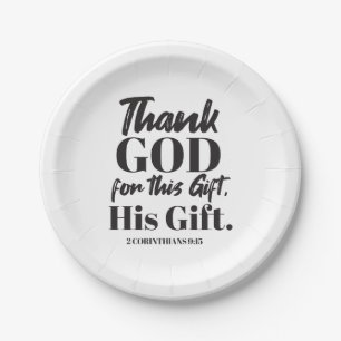 2 Corinthians 9:15 bible verse design II Paper Plate