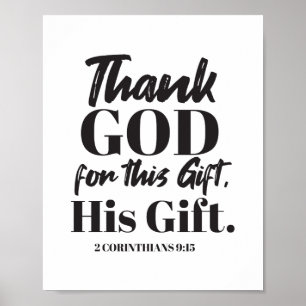 2 Corinthians 9:15 bible verse design II Poster