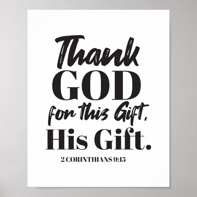 2 Corinthians 9:15 bible verse design II Poster (Front)