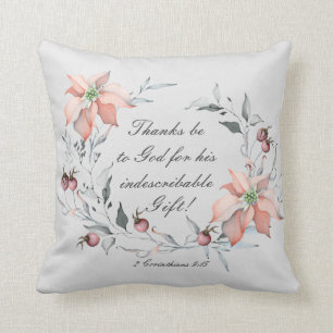 2 Corinthians 9:15 Thanks be to God, Christmas Cushion