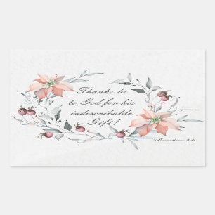 2 Corinthians 9:15 Thanks be to God Christmas Rectangular Sticker