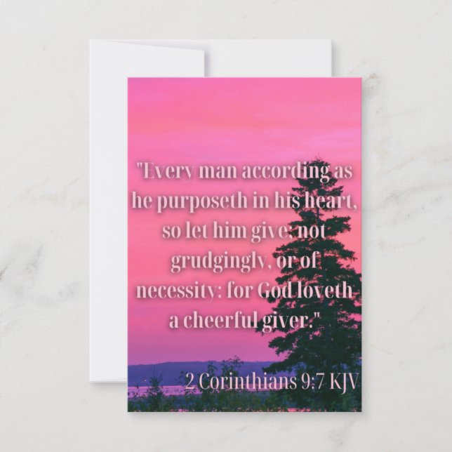 2 Corinthians 9:7 KJV Bible Verse Flat Greeting Card (Front)
