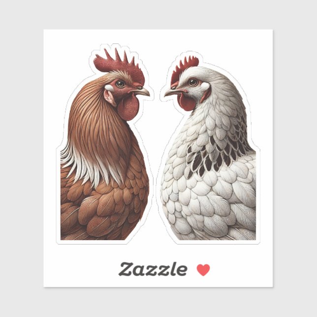 2 Country Chickens Farm Barnyard Wedding (Sheet)