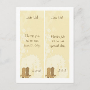 2 Cowboy Wedding Save Date Bookmark Announcement Postcard