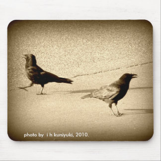 2 Crows out for a Stroll Mouse Mat