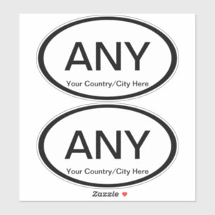 2 Cusomizable Oval Euro Auto Stickers