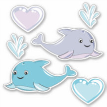 2 Cute Best Friend Whales Vinyl Sticker
