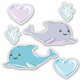 2 Cute Best Friend Whales Vinyl Sticker