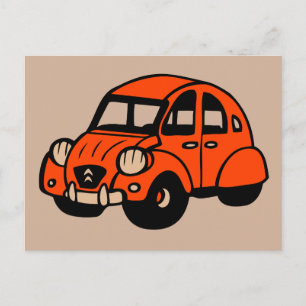 2 cv vintage french car postcard