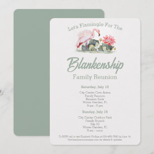 2-Day Family Reunion Tropical Flamingo Art Custom Invitation
