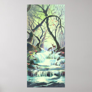 2 DEER & CREEK by SHARON SHARPE Poster