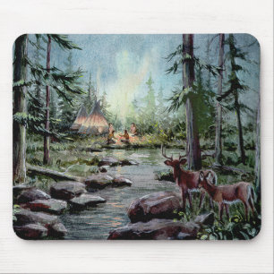 2 DEER WATCH by SHARON SHARPE Mouse Mat