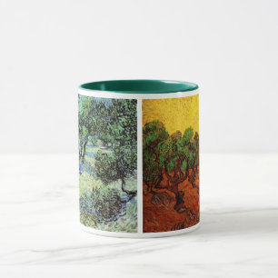 2 different Van Gogh Olive Grove Trees Vintage Art Mug