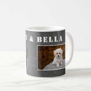 2 Dog Owner Chalkboard Name Photo Coffee Mug