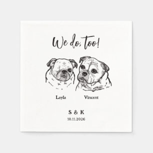 2 Dogs Wedding  Napkin