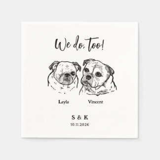 2 Dogs Wedding  Napkin