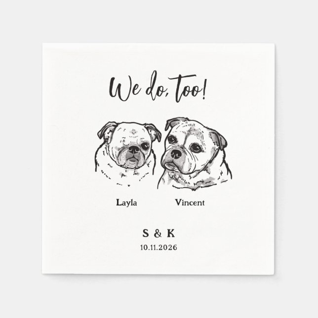 2 Dogs Wedding  Napkin (Front)