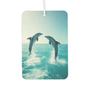 2 Dolphins Love Ocean Dolphin Lover Car Air Freshener