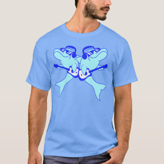 2 Dolphinswo Friends Playing Guitar Bandeam friend T-Shirt