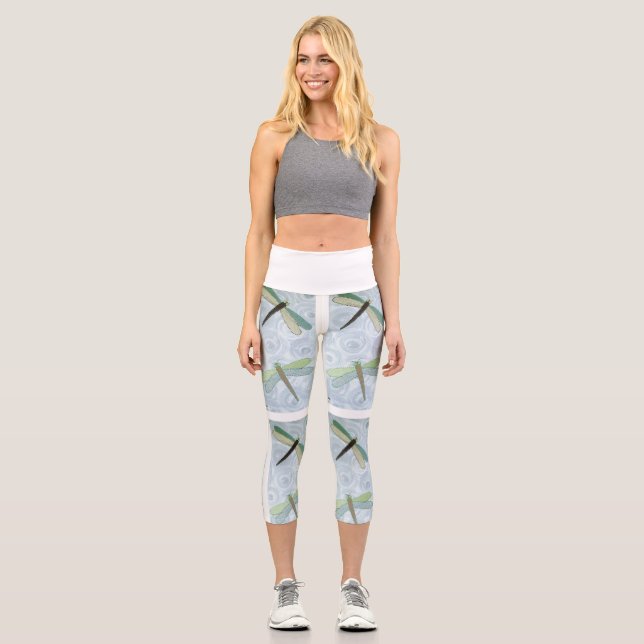 2 Dragonflies #1 Capri Leggings (Front)