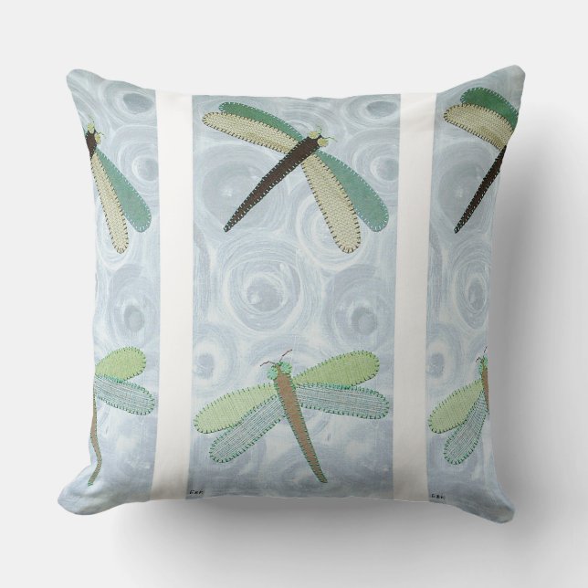 2 Dragonflies #1 Cushion (Front)