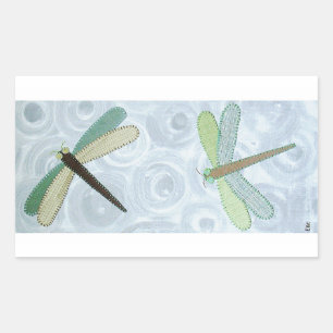 2 Dragonflies #1 Rectangular Sticker