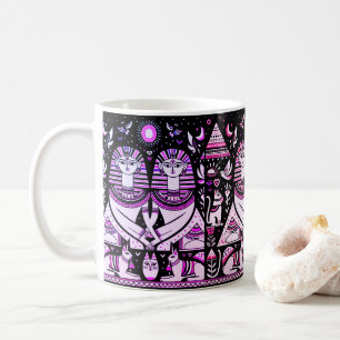 2 egyptians with cats coffee mug