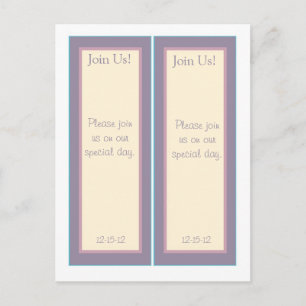 2 Elegant Purple Wedding Save Date Bookmark Announcement Postcard